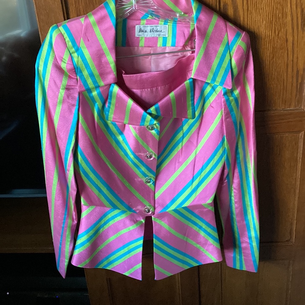 Vintage Private Collection Two Piece Raw Silk Set